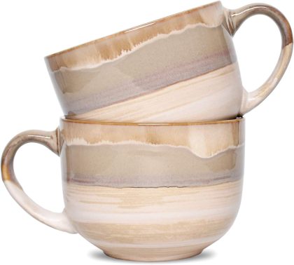 Large Ceramic Coffee Mug Set of 2