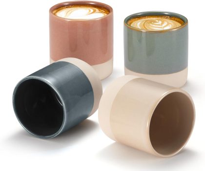 Latte Cups, Ceramic Artisanal Stoneware
